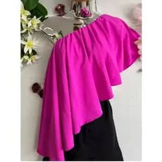 Blusa Gabriela Um Ombro So Gringa com top por baixo asimetrica Sofisticada