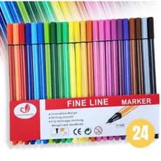 Kit Caneta Fine Line Cores Ponta Fina 0.4mm Escolar Promo Cor Colorida 12/24/36/48