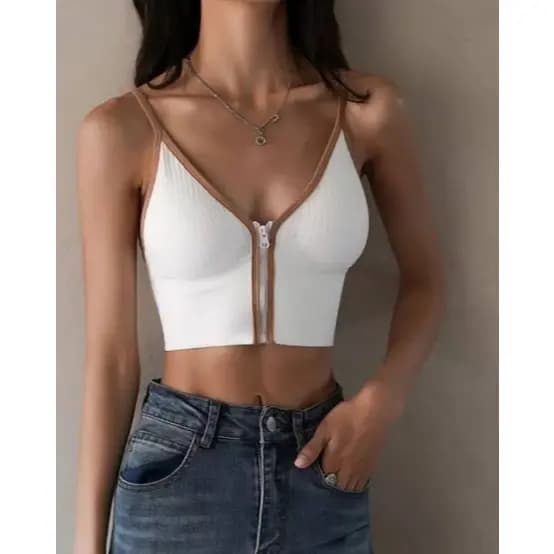 Brasier Top Push com ziper e alça confortável casual
