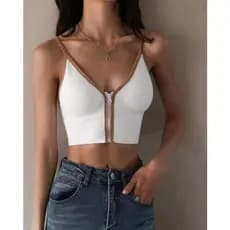 Brasier Top Push com ziper e alça confortável casual