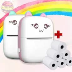 Mini Impressora Térmica Portátil Bluetooth Gatinho Sem Tinta Android iOS Fotos Anotações Papel Térmico