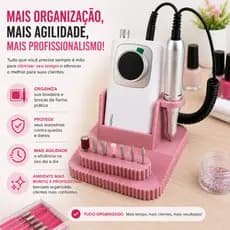 Suporte Organizador para Lixadeira de Unhas e Brocas Nail Designer Porta Lixa Elétrica Premium