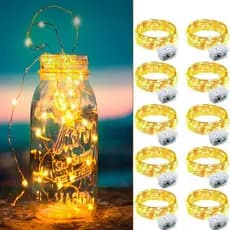30 Fio de Fada LED Cor Quente Pisca Pisca Natal Decoração 2M Luzes com Pilha para Festas Casamentos Presentes Quarto