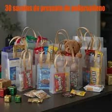 10 Sacola Transparente Fosca Reforçada de PP com Alça de Fibra Plásticas Reutilizáveis Saco de Compras