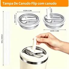 Tampa De Canudo Flip com canudo Para Copo De 887ML tampa transparente para Garrafa Água térmico