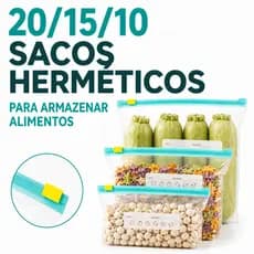 20/15/10 Sacos Herméticos Para Armazenar Alimentos Reutilizável Congelador Zip Lock