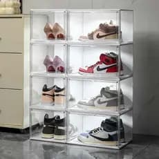 Caixa Vitrine Acrílica com Luzes e Acionamento por Voz - Porta Magnética, Organiza e Exibe Botas, Bonecos, Livros