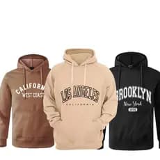 Kit 3 Moletom Canguru Unissex Estampado Blusa de Frio Masculina Tendencia Promoção