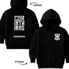 Moletom Corinthians Personalizado Com Nome Blusa De Frio Timão Com Nome Infantil Unissex Menino Menina
