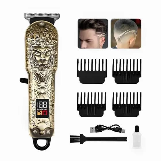 Máquina de Cortar Cabelo Barbeiro Bateria Recarregável Elétrica Profissional