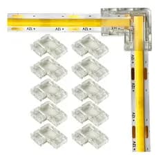 Kit Com 5pcs Ou 10pcs Conector 8mm Emenda L Curva Sem Solda! Para Fita LED 2835 5050 3825 L 90°