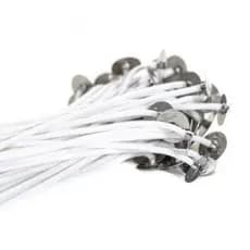 Pavio para Vela 100% Algodão com Ilhós 9cm Grosso 2,5mm Kit 120 a 250ml Copos e Potes