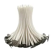 Pavios 100/50/30 unidades para velas 10cm 2,5mm com ilhós algodão branco