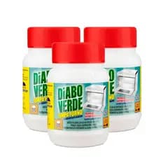 Kit 3 Limpa Fogão Forno Em Pasta Diabo Verde Tradicional Com Aplicador 250gr Remove Gordura