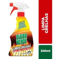 Limpa Grelhas em Spray Diabo Verde 300ml Desengordurante Churrasqueira Parrilha Chapas Fogões Coifa Airfryer Limpa Fácil