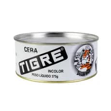 Cera Tigre Em Pasta Carnaúba Incolor Brilho 375grs Secagem Rápida Para Piso Madeira Móveis