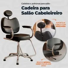 Cadeira Cabeleireiro Cadeira Para Salão Beleza Barbearia Barbeiro Maquiagem Hidráulica Fixo