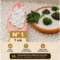 Pedra Seixo Branco Dolomita Nº 1 - 5kg para Jardim Vasos Caminhos Paisagismo e Decoração
