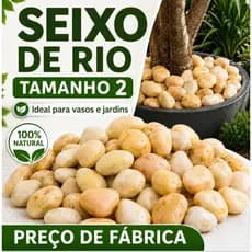Pedra Decorativa Seixo de Rio Tamanho 2 para Aquário Jardim Vasos e Paisagismo