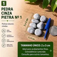 Pedra Ornamental Seixo Cinza Pietra Nº 1 Tamanho Médio Decoração Jardim Vaso Aquário Terrário
