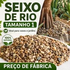 Pedra Seixo de Rio Natural Tamanho 1 para Aquário Jardim Vaso Decoração pH Neutro