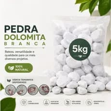 5kg Pedra Branca Natural Dolomita Seixo Polido para Vasos, Jardins e Aquário