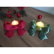 Suporte para Vela LED com Laço – Porta Vela Decorativo