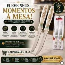 Jogo de Facas de Mesa 12 Peças Aço Inox Talheres para Churrasco Restaurante e Cozinha