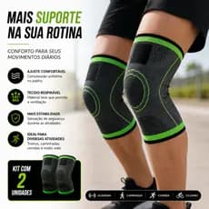 Joelheira de Compressão Kit 2 Unidades Esportiva Suporte para Treino Academia