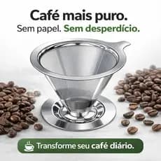 Coador de Café Inox 103 Permanente Filtro Reutilizável Sem Papel 100% Aço Inoxidável