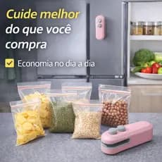 Mini Seladora Portátil para Sacos Plásticos USB Conserva Alimentos Cores Sortidas