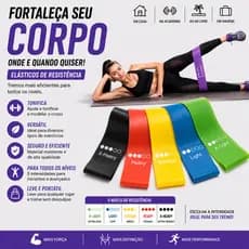 Mini Band Faixa Elástica Kit 5 Unidades Exercício Treino em Casa Funcional