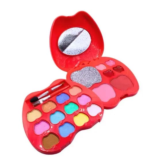 Kit de Maquiagem Infantil maçã ( Sombras, blush, batom, Pincel ) mai kit
