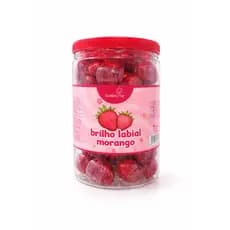Kit 25 Unidades SOMBRA FLOR Brilho Labial Morango Cremoso - Hidratante Infantil e Adulto