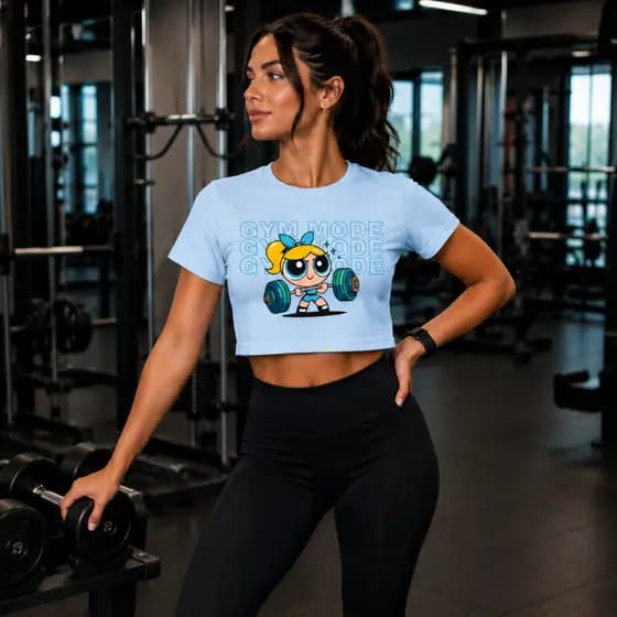 Cropped Feminino Fitness Academia Meninas Superpoderosas Treino 100% Algodão