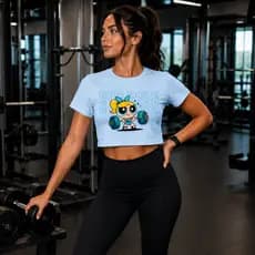 Cropped Feminino Fitness Academia Meninas Superpoderosas Treino 100% Algodão