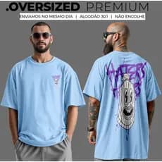 Camiseta Oversized Masculina StreetWear 100% algodão Estampadas (P ao G1)