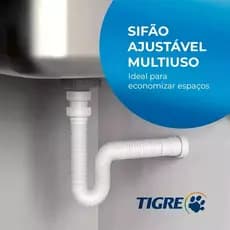 Sifão Universal Tigre Multiuso Flexível Sifão Sanfonado Extensível Para Pia Cozinha Lavatório Tanque