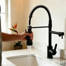 MUSE Gourmet Torneira De Cozinha Alça Única Com Extensor De Spray Pull down Misturador De Água Fria E Quente De Mola