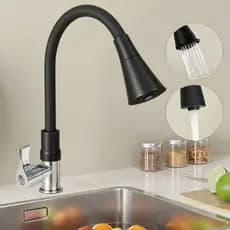 Torneira De Cozinha Em Formato De Cabeça De Chuveiro HONGYU-Água Fria Única , Silicone E Inoxidável Montada Na Parede Pi