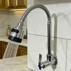 Torneira De Cozinha Montada Na Parede , Água Fria , Alça Única , 2 Modos , Torneiras , Montagem