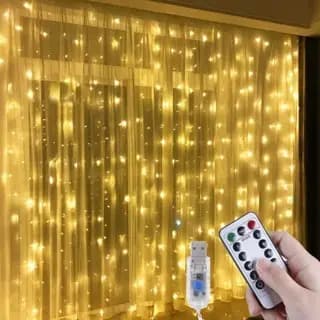 Janela Cortina led pisca pisca 4x3 metros Luzes Cordas 8 Modos Controle Remoto USB Alimentado À Prova D'água