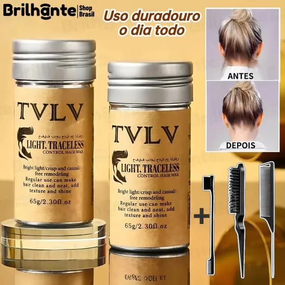 Bastão de Cera para Cabelo Anti-Frizz Frizzy Hair Tidying Creme Suavizante Styling Stick de Cera Pente incluído