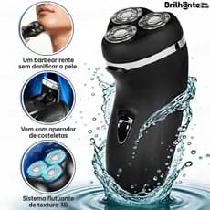 Máquina De Barbear Masculina Recarregável 220V 4D 3 Cabeças| Modelo de 2025 - Suave para a pele