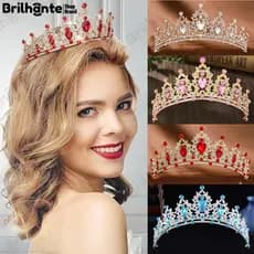 Tiara de Strass Barroca Luxuosa | Acessório de Princesa para Casamento & Festas