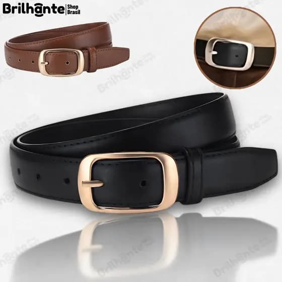 2026 NOVA Coreano Elegante Preto Premium Couro Cinto Liga Pino Fivela Para Jeans Vestido Feminino