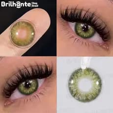 Lentes De Contato Coloridas 2pcs Contatos Coloridos Para Maquiagem De Cosméticos Brown Eyes kit