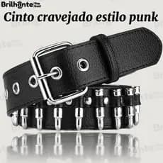 Cinto de corrente com rebites estilo punk europeu e americano, estilo rock