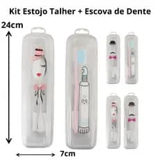 Kit 2 Estojos Porta Colher | Porta Garfo | Porta Talheres | Porta Escova de Dente | Trabalho | Viagem | Higiene