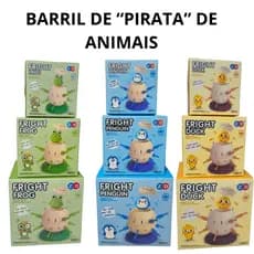 Jogo Educativo Infantil Pula Animais Pula Pirata Brinquedo Interativo Diversão Famíllia Barril Pirata
